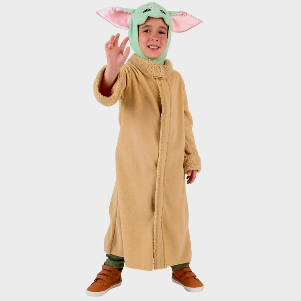 New Toddler Star Wars The Mandalorian Grogu Halloween Costume Robe w Headpiece